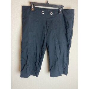Prana Womens Outdoor Cropped Pant Black Size S Solid Mid Rise Pull On Flat Front
